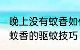 晚上没有蚊香如何快速驱蚊 半夜没有蚊香的驱蚊技巧